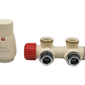 Комплект для углового подключения с термоголовкой Vario Term Twins левый