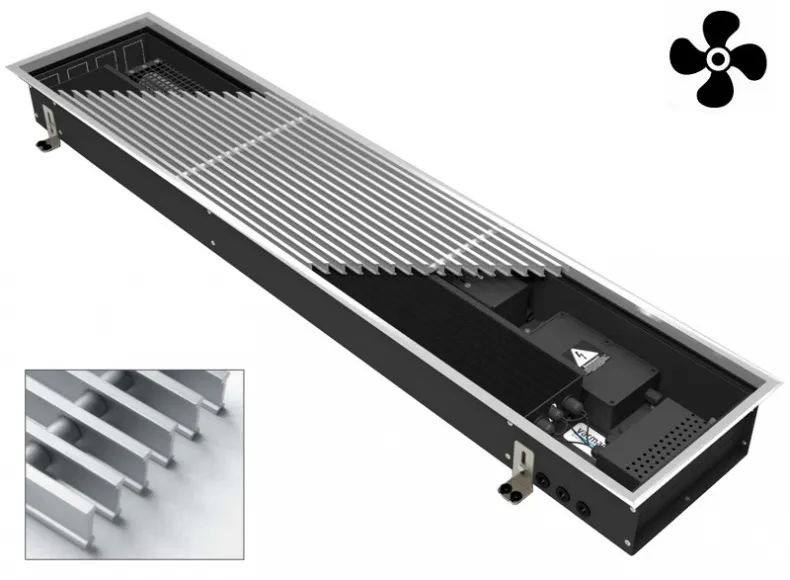 Конвектор внутрипольный электрический VARMANN QTHERM ELECTRO с вентилятором
