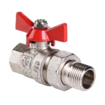 Кран шаровой прямой Valtec Base VT.227.N.04 (1/2ВРx1/2НР) с полусгоном и ручкой-бабочкой