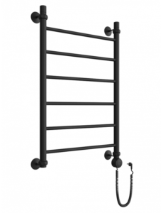 Полотенцесушитель электрический Двин «J», черный матовый,  (1" - 1/2) 80/50 с Тэном