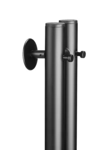 Полотенцесушитель электрический Ростела Мини 2 1200 мм. высотой, черный матовый, 2 крючка