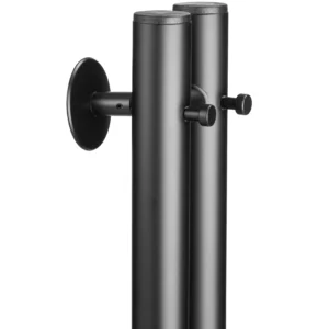 Полотенцесушитель электрический Ростела Мини 2 1200 мм. высотой, черный матовый, 2 крючка