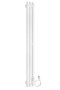 Полотенцесушитель электрический Ростела Мини 3-1500 мм. высотой, белый матовый, 3 крючка