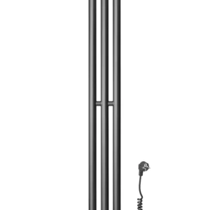 Полотенцесушитель электрический Ростела Мини 3-1200 мм. высотой, черный матовый, 3 крючка