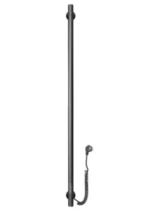 Полотенцесушитель электрический Ростела Мини 1-1500 мм. высотой, черный матовый, 1 крючок