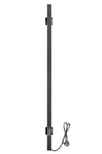 Полотенцесушитель электрический Ростела Слим 1 - 1500 мм высотой, 1 крючок, черный матовый