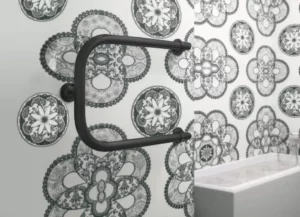 Полотенцесушитель Терминус Эконом П-образный AISI 32x2 500x400 с 2 перекладинами черный матовый RAL 9005 (заводская покраска) (водяной) боковое подключение