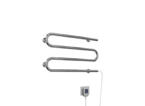 Полотенцесушитель Терминус Электрик М-образный 600x350 с 4 перекладинами хромированный (электрический, с греющим кабелем, диммер справа)