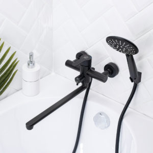 Смеситель для ванны с душем РМС SUS124BL-006EP Нержавеющая сталь Черный