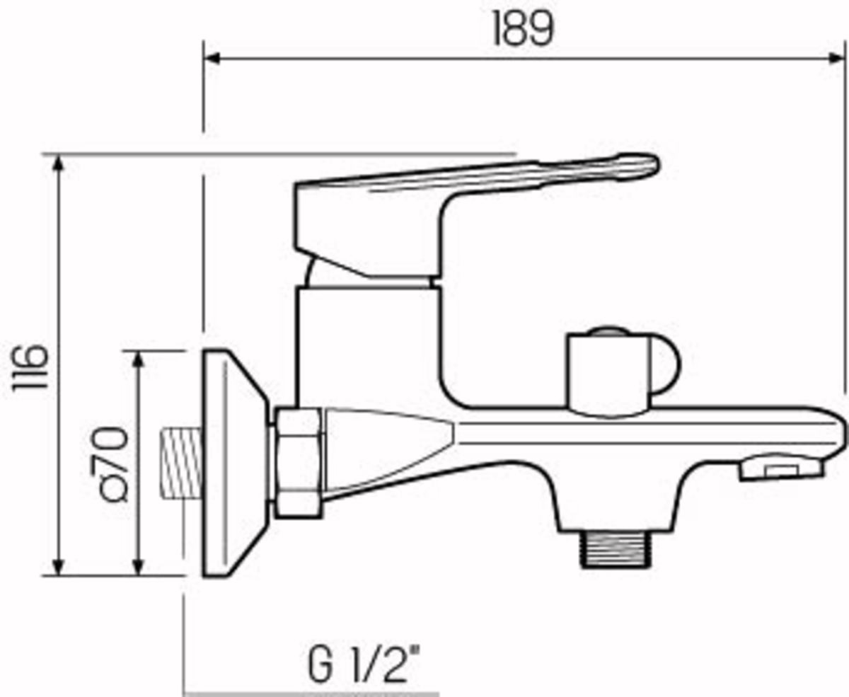 СмеСмеситель для ванны с душем РМС SL134-009E короткий излив Латунь