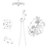 Душевой комплект встраиваемый РМС SUS129BL-1S Черный