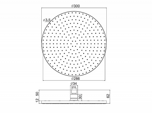 Верхний душ, Fima Carlo Frattini, Showerhead, 300*300, цвет-хром