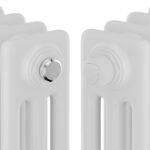 Трубчатый радиатор Royal Thermo Insignia VC3030.22.9016 трехтрубный, 300 мм высотой, 1010 мм длиной, 22 секции, нижнее подключение с вентилем, белый (RAL 9016)