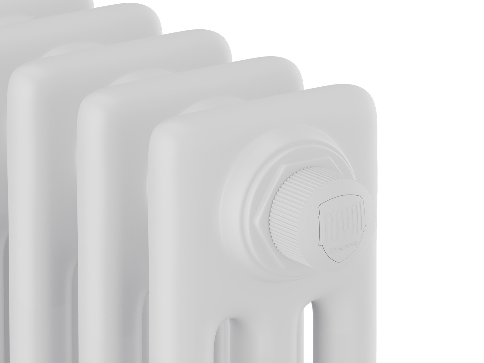 Трубчатый радиатор Royal Thermo Insignia VC2050.12.9016 двухтрубный, 500 мм высотой, 560 мм длиной, 12 секций, нижнее подключение с вентилем, белый (RAL 9016)