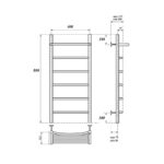 Полотенцесушитель электрический Point Афина PN04148PE П5 400×800 с полкой левый/правый, хром