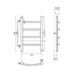 Полотенцесушитель водяной Point Афина PN04546 П4 400×600 с боковым подключением 500, хром