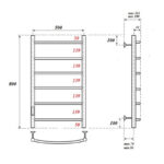 Полотенцесушитель электрический Point Афина PN04758B П6 500×800 диммер слева, черный