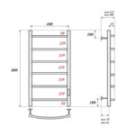 Полотенцесушитель электрический Point Афина PN04848 П6 400×800 диммер справа, хром