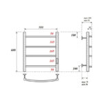 Полотенцесушитель электрический Point Афина PN04856 П4 500×600 диммер справа, хром