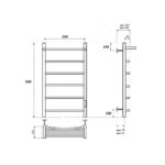 Полотенцесушитель электрический Point Афина PN04858PW П5 500×800 с полкой, диммер справа, белый