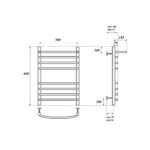 Полотенцесушитель электрический Point Альфа PN05156SPE П7 500×600 с полкой левый/правый, хром