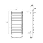 Полотенцесушитель электрический Point Альфа PN05158SPE П11 500×800 с полкой левый/правый, хром