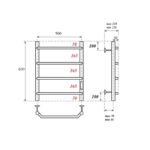 Полотенцесушитель электрический Point Виктория PN06856 П4 500×600 диммер справа, хром