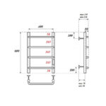 Полотенцесушитель электрический Point Ника PN08846 П4 400×600 диммер справа, хром