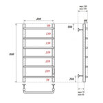 Полотенцесушитель электрический Point Ника PN08848 П6 400×800 диммер справа, хром