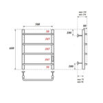 Полотенцесушитель электрический Point Ника PN08856 П4 500×600 диммер справа, хром