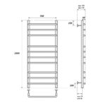 Полотенцесушитель электрический Point Нептун PN09150E П10 500×1000 левый/правый, хром