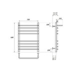 Полотенцесушитель электрический Point Нептун PN09156SPE П7 500×600 с полкой левый/правый, хром
