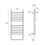 Полотенцесушитель водяной Point Нептун PN09158SP П11 500×800 с полкой, хром