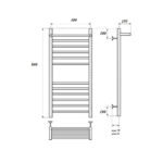 Полотенцесушитель электрический Point Аврора PN10148SPE П11 400×800 с полкой левый/правый, хром