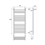 Полотенцесушитель электрический Point Аврора PN10150SPE П14 500×1000 с полкой левый/правый, хром
