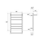 Полотенцесушитель электрический Point Аврора PN10156PE П5 500×600 с полкой левый/правый, хром
