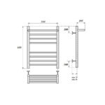 Полотенцесушитель электрический Point Аврора PN10156SPE П7 500×600 с полкой левый/правый, хром
