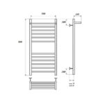 Полотенцесушитель электрический Point Аврора PN10158SPE П11 500×800 с полкой левый/правый, хром