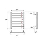 Полотенцесушитель электрический Point Аврора PN10856GR П6 500×600 диммер справа, графит премиум