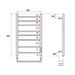 Полотенцесушитель электрический Point Аврора PN10858B П8 500×800 диммер справа, черный