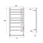 Полотенцесушитель электрический Point Аврора PN10858GR П8 500×800 диммер справа, графит премиум