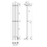 Полотенцесушитель электрический Point Гермес PN13822 П3 120×1200 диммер справа, хром