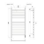 Полотенцесушитель электрический Point Селена PN16850GR П10 500×1000, диммер справа, графит премиум