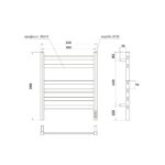 Полотенцесушитель электрический Point Селена PN16856B П6 500×600, диммер справа, черный
