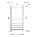 Полотенцесушитель электрический Point Антея PN17850B П10 500×1000, диммер справа, черный