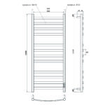 Полотенцесушитель электрический Point Антея PN17852B П12 500×1200, диммер справа, черный