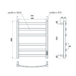 Полотенцесушитель электрический Point Антея PN17856B П6 500×600, диммер справа, черный