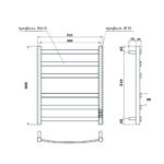 Полотенцесушитель электрический Point Антея PN17856W П6 500×600, диммер справа, белый