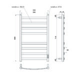 Полотенцесушитель электрический Point Антея PN17858W П8 500×800, диммер справа, белый