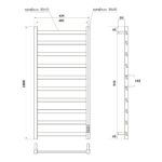 Полотенцесушитель электрический Point Атлант PN18840B П10 400×1000, диммер справа, черный